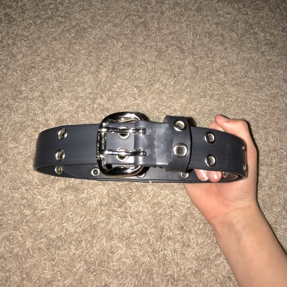Calvin Klein black belt with silver circle details